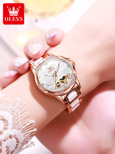 瑞士机械表欧米茄全自动手表女夜光品牌十大名表女表镂空商务腕表