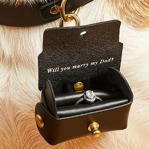 跨境现货求爱戒指收纳包PU皮婚礼戒指收纳盒个性化结婚戒指收纳袋