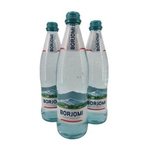 格鲁吉亚进口BORJOMI波尔若米天然含气矿泉苏打水500毫升玻璃瓶装