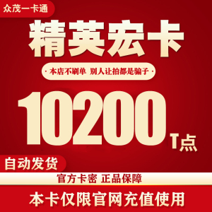 精英宏卡10200T点 天宏精英卡 天宏卡100 官方卡自动发货谨防诈骗