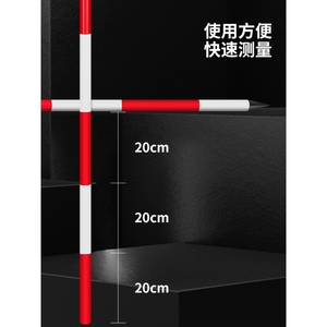标杆花杆测量加厚铝合金红白标尺杆伸缩测量花杆2米3米5米测深杆