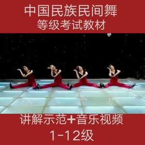 新版中国民族民间舞蹈考级1-12级全套教材教学讲解教程示范音乐