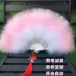 羽毛扇子旗袍夜上海舞蹈毛绒民国古风毛毛扇白色鹅毛折扇拍照道具