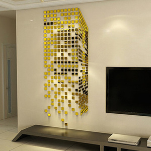 魔方亚克力3D立体墙贴马赛克镜面贴画客厅装饰品玄关背景墙壁贴纸