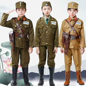 儿童成人国军服装男女抗战军官士兵女特务军装影视小品演出服装