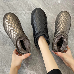加绒加厚雪地靴女短靴女2023冬季新款女鞋时尚韩版平底鞋保暖棉鞋