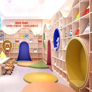 现代幼儿园定制创意弧形圆圈大厅阅读区异形图书馆绘本馆拱门书柜