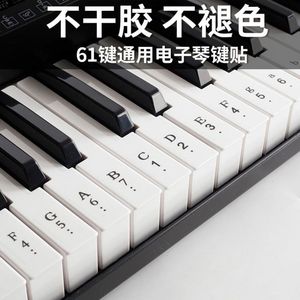 88键61键54键电子琴键盘贴钢琴键盘贴纸五线谱简谱音符数字键位贴