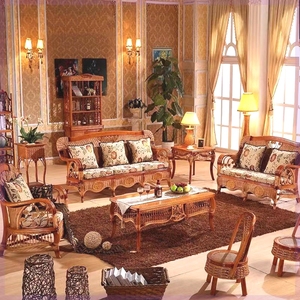藤沙发客厅沙发组合五件套 藤竹实木沙发藤艺沙发家具
