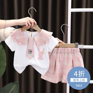 女宝宝夏装套装0到1周岁2至3多婴儿衣服短袖短裤女童装韩版潮时帅