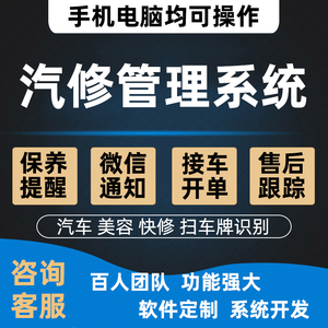 汽修管理系统定制门店汽车维修厂售后保养收银软件开发快修4s店AP