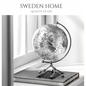 瑞典高端手工创意透明地球仪摆件轻奢家居客厅电视柜书房桌面饰品