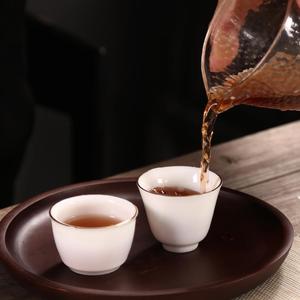 德化描金羊脂玉瓷茶具手工陶瓷杯家用茶杯白玉瓷个人品茗杯主人杯