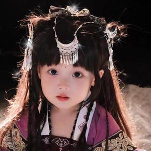 广西壮族银饰头饰女儿童少数民族苗族彝族舞蹈演出耳饰品