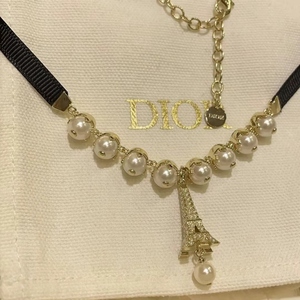 Dior/迪奥 2024SS新款小众设计感铁塔设计感时尚单品珍珠项链女