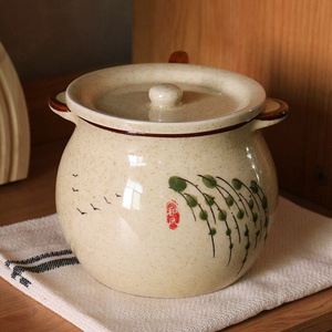 复古陶瓷装猪油灌子调味盒商用厨房家用调料味罐辣椒佐料缸盅带盖