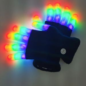 万圣节闪光手套LED发光指头指尖成人儿童彩色表演手套