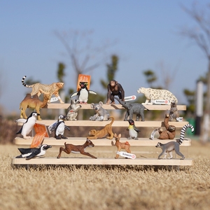 正版美国safari思L动物模型玩具小河马树懒骆驼猴子企鹅考拉小鹿
