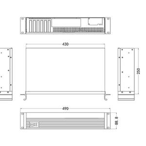 超短2u铝面板ITX工控设备网络机箱支持订做订制 2U250深小1U电源