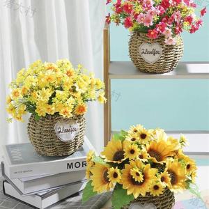 冰箱上面摆的花摆件顶立式空调上方放装饰花假花仿真花摆设客厅桌