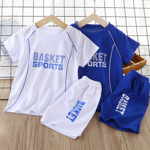 阿迪耐克儿童夏季球服套装短袖套韩版字母运动套装两件套男宝女宝