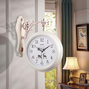 双面钟表客厅欧式创意北欧个性静音时钟家用时尚现代简约两面挂钟