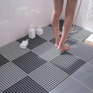 *网格卫生间厕所防滑垫阳台浴室塑胶地板家用隔水洗澡满铺门脚变