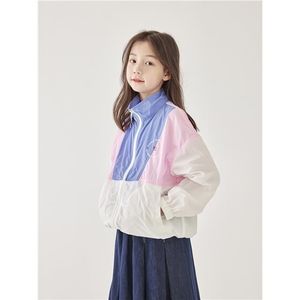 韩系儿童拼色轻薄外套2024夏季新款女童洋气户外防晒衣宽松运