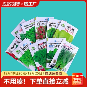 蔬菜种子10包不同品种1包四季播种阳台农家盆栽香菜菠菜生菜青菜