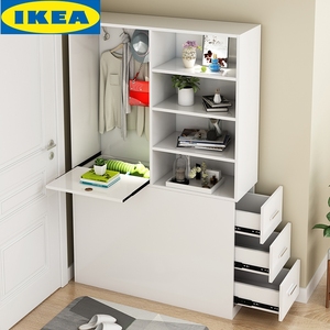 IKEA宜家门厅转角夹缝衣柜靠墙侧面抽拉窄角柜卧室床尾衣橱收纳收
