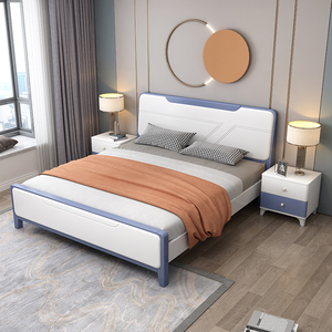 IKEA宜家现代简约纯木全实木床烤漆单人1.2主卧床1米8床双人床