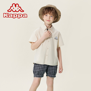 Kappa卡帕童装儿童套装男童休闲衣服2024新款中大童纯棉两件套潮