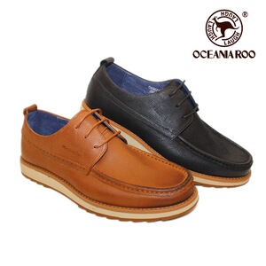大洋洲袋鼠男鞋皮鞋头层牛皮真皮软底面7106506-1 7106506-3