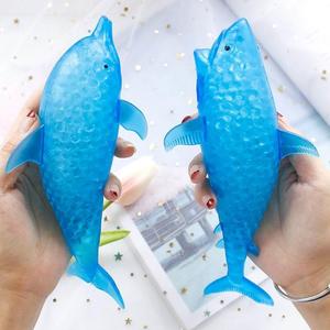 儿童手捏捏捏乐玩具创意发泄软胶大号海豚鲨鱼解压神器发泄葡萄球