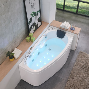 安华卫浴家用小户型扇形弧形亚克力浴缸独立式冲浪按摩恒温浴缸