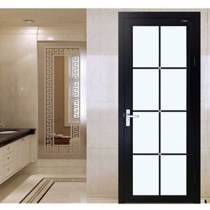 钛镁铝合金极窄边平开门室内厨房厕所浴卫生间钢化玻璃单滑门定制