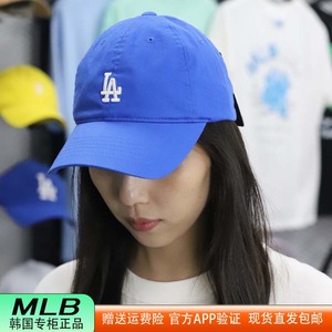 韩国正品MLB棒球帽子男女新款la小标软顶ny纽约洋基队鸭舌帽cp77