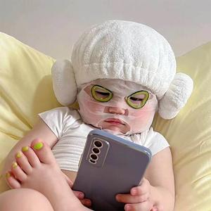婴儿宝宝干发帽a类吸水不易掉毛1-3岁小童包头巾可爱洗头浴帽毛巾