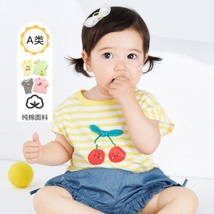 童装婴幼儿短袖T恤托米巴拉夏季中小男女宝宝洋气纯棉打底衫