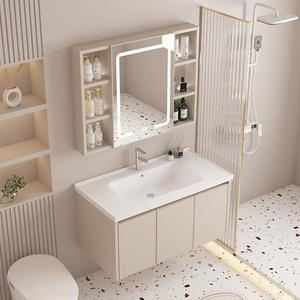 太空铝柜洗脸盆陶瓷组合小户型卫生间一体式阳台浴室柜洗手盆一米