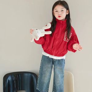 品巴拉巴拉韩系女童字母印花立领外套2024春季新款儿童夹克衫宝宝