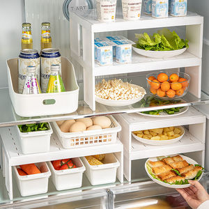 冰箱内部分层置物架橱柜隔层隔板放剩饭菜冷冻厨房多层调料收纳架