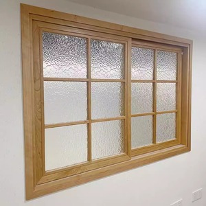 实木窗左右推拉窗室内窗定制现代简约日式钢化玻璃格子窗折叠窗户