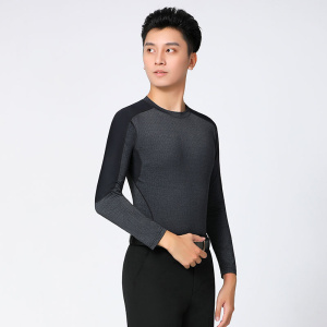 丹宝罗男士摩登舞上衣新款舞服撞灰色华尔兹服装男舞衣男款舞蹈服