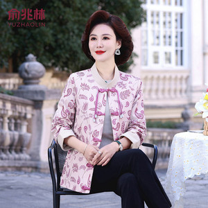 中式国风妈妈春秋外套短款小个子洋气中老年女式春季轻薄风衣时尚