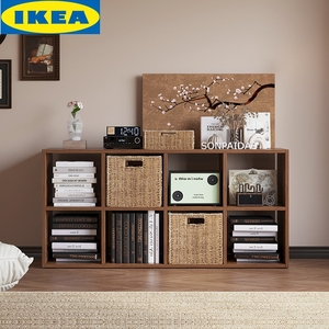 宜家IKEA书架家用落地置物架简易书柜靠墙格子柜矮柜客厅学生收纳