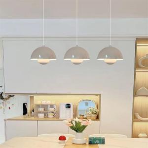 北欧丹麦马卡龙工业风餐厅卧室床头灯 单个包豪斯奶油风花苞吊灯