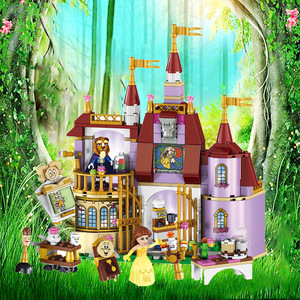 杰高JG310贝尔公主的魔法城堡41067美女与野兽拼装积木女孩玩具