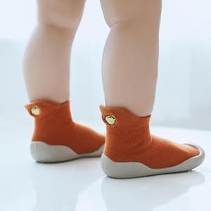 回力秋季新款宝宝鞋袜韩版刺绣卡通水果儿童胶底防滑婴儿学步袜