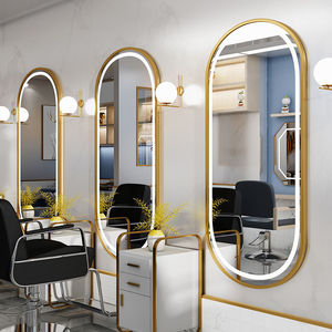 理发店专用镜子带LED灯美发镜台单面网红潮款发廊挂墙剪发化妆镜